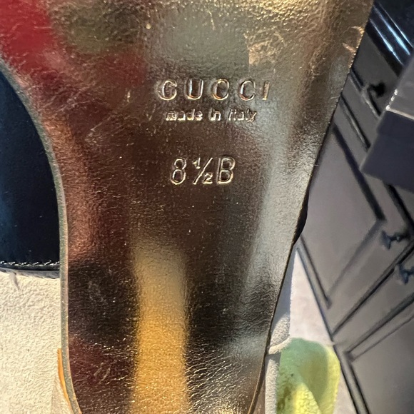 VINTAGE GUCCI BOOTS White/Black 38.5 (8.5 U-S) with 3’ Heel - Picture 4 of 13